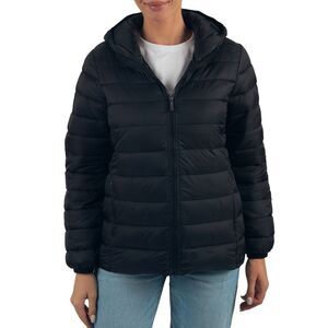 AlpineSwiss Womens Hooded Down Alternative Puffer Jacket Warm Light Bubble Coat